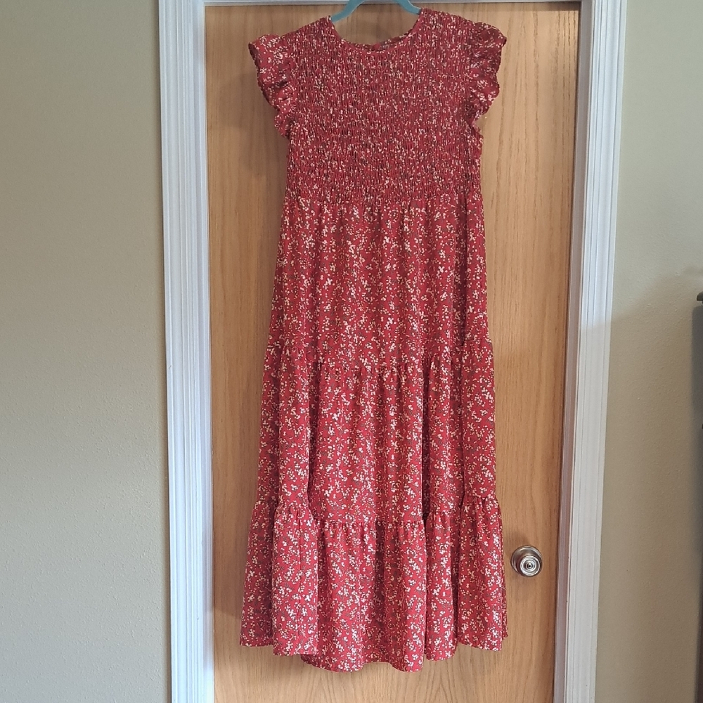 Floral Red Maxi Dress